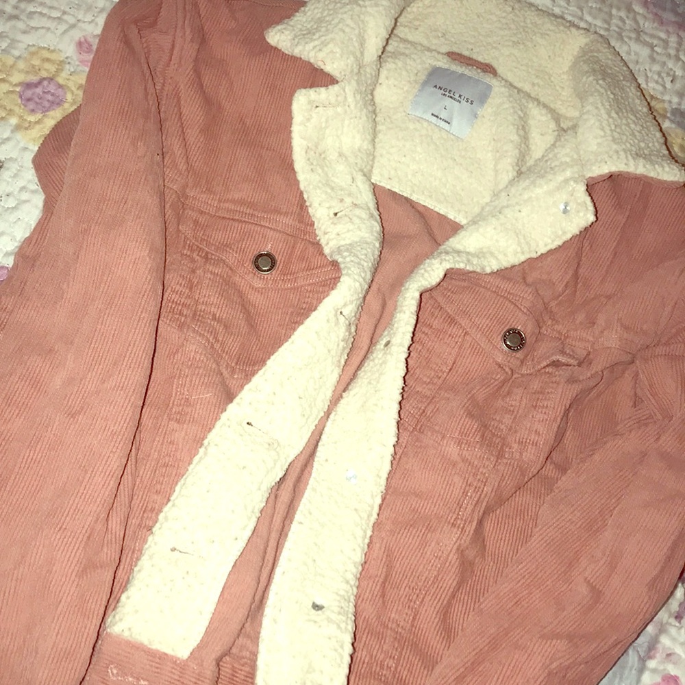 Pink casual warm jacket